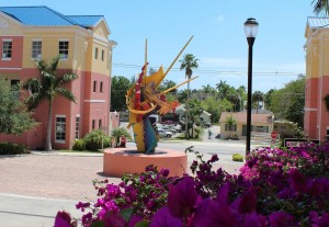 Naiad from West with Bougainvillea