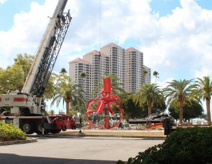 Crane Lifts Last Piece into Place