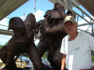 2011-09-13 Iwo Jima Mon. - Part of Restoration Team, DJ Wilkins - Sculptor (2)