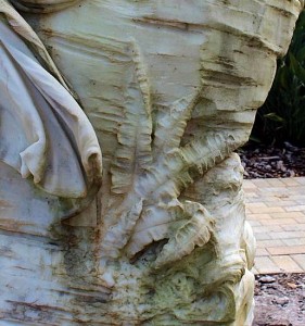 Detail of Fern and Drape on Back of Sculpture