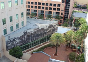 Aerial View of Mural and Courtyard