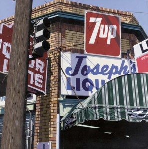 030 1981 Josep's Liquors oil on canvas 81.2 x 81.2 cm Â© Robert Cottingham[1]