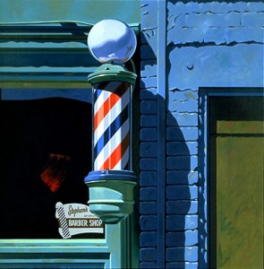 056 1988 Barber Shop oil on canvas 81.3 x 81.3 cm[1]