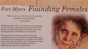 Fort Myers Founding Females Placard